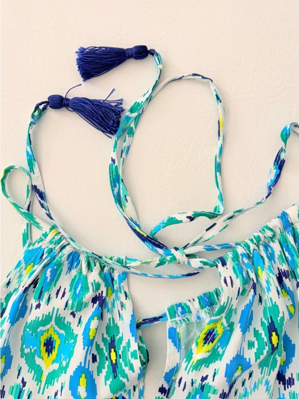 Tommy Bahama Summer Dress Beach Cover up Ikat Print Cover Up Blue Green Small - Picture 12 of 15